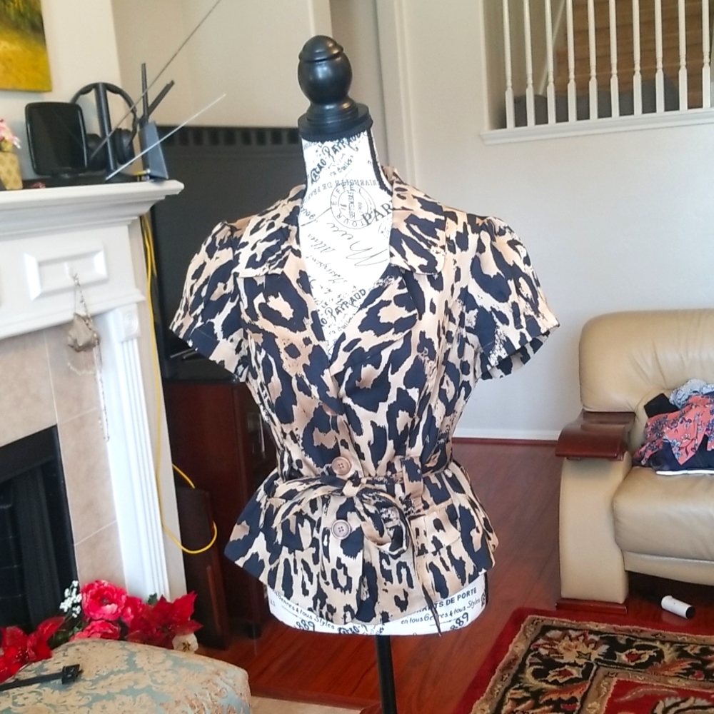 Sunny Leigh Leopard Blazer Size 10